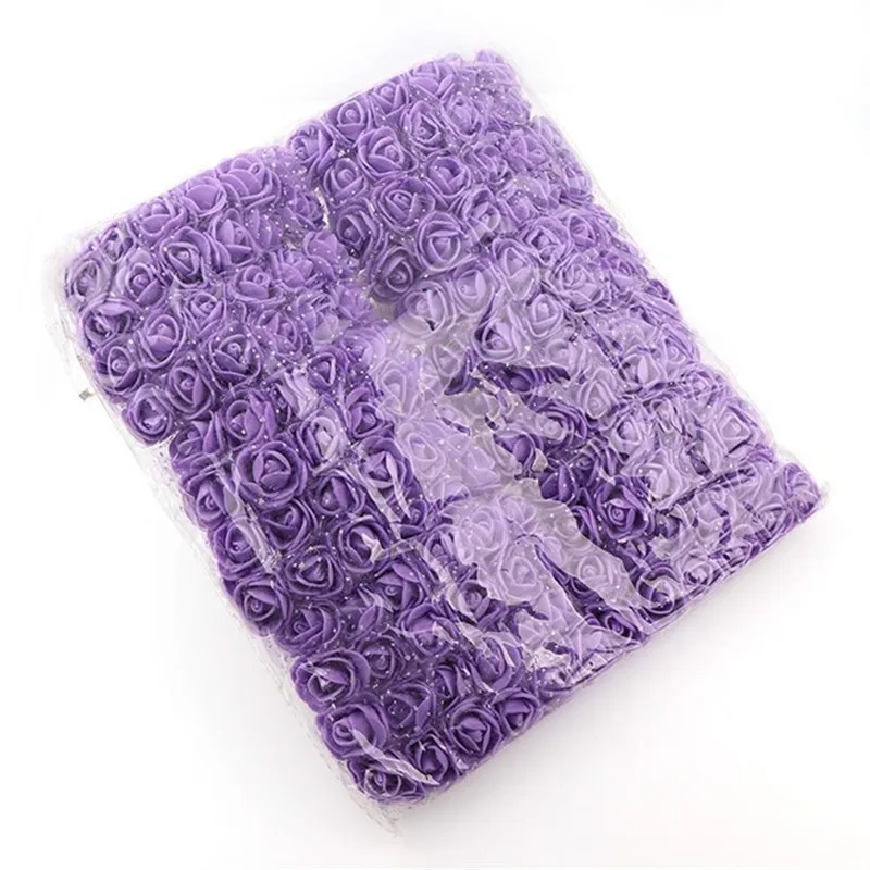 144 шт Мини пена роза искусственный цветок Букет Многоцветный Роза свадебный