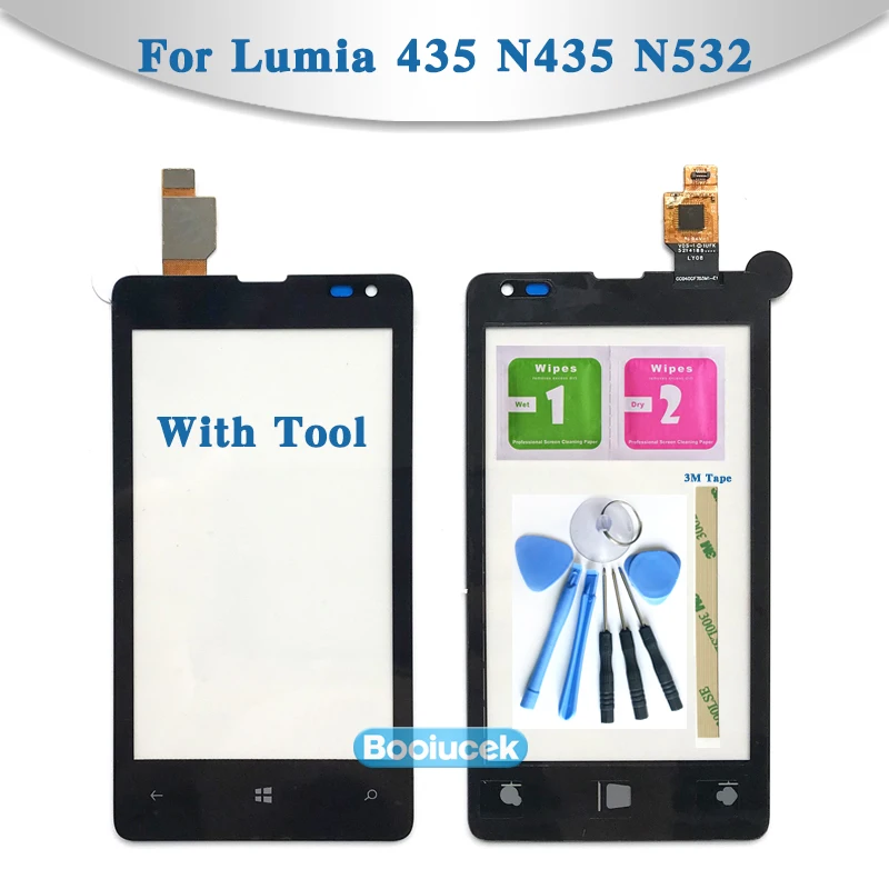 

High Quality 4.0" For Nokia Microsoft Lumia 435 N435 532 N532 Touch Screen Digitizer Sensor Outer Glass Lens Panel