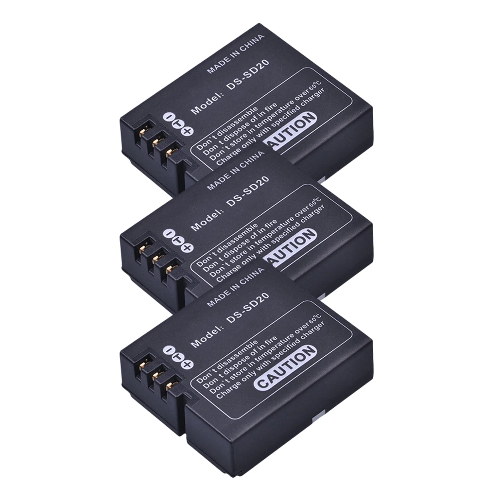 Аккумулятор Batmax 3 упаковки для AEE SD18 SD19 SD20 SD21 SD22 SD23 ROLLEI 3S 95287 ActionPro SD20F жены