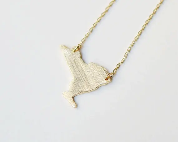 

US Capital New York Geographic Map Necklaces Geometric NY State American USA Map Necklaces For Hometown Gifts Jewelry