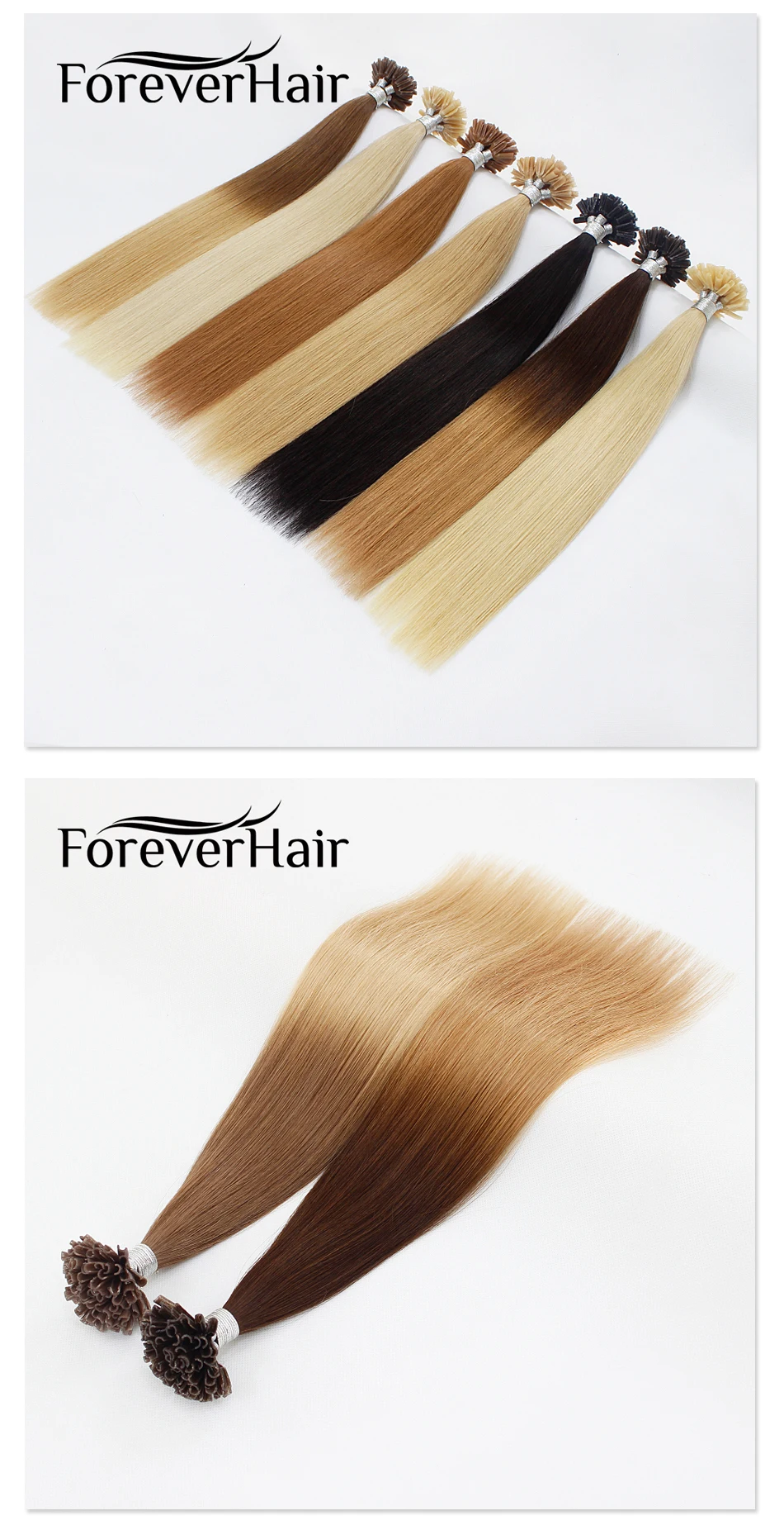 FOREVER HAIR 0,8 г/локон 1" Remy европейские капсулы для наращивания волос кератиновые накладные натуральные человеческие волосы 50 шт./pac