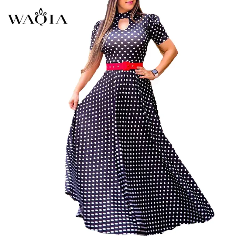 WAQIA летнее женское платье плюс размер цветочный принт длинное макси бохо Пляжное