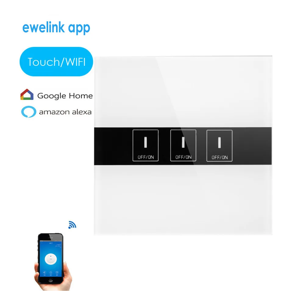 ЕС стандарт eWelink app 1 2 3 кнопочный переключатель с Wi Fi через Android IOS беспроводной