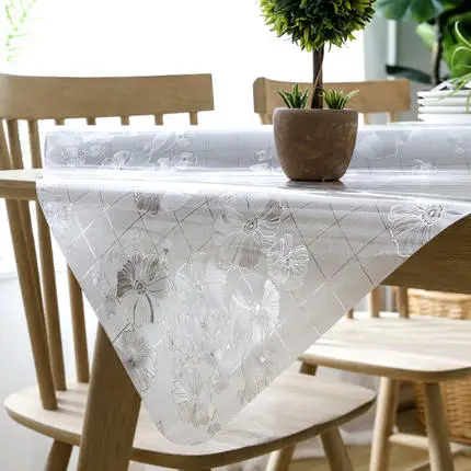 D 1.0mm coloured soft glass table cloth, plastic table mat Rectangle Waterproof table Oil cloth Table Cover Decor Kitchen Table cloth - Цвет: D 1.0mm