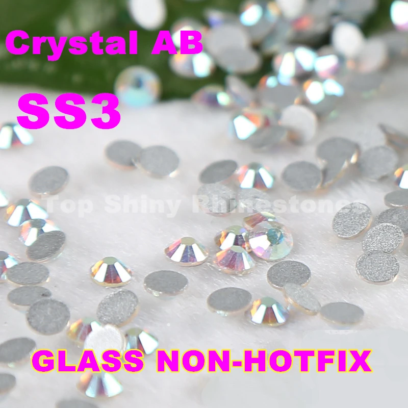 

Nail Art Rhinestone crystal AB color SS3 (1.3-1.4mm) flatback non hot fix rhinestone DIY nail decoration crystal stones