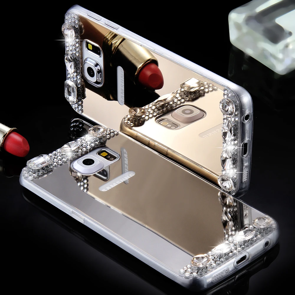 2018 Kisscase Блеск Зеркало чехол для Samsung Galaxy S8 plus S6 S7 Edge Чехол A3 A5 A7 2017 J3 j5 J7 2016 алмазов