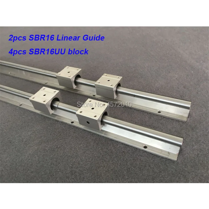 

2pcs SBR16 16mm linear rail 200 250mm 300mm 350mm 400mm 450mm 500mm 550mm 600mm linear guide with 4pcs SBR16UU block cnc part