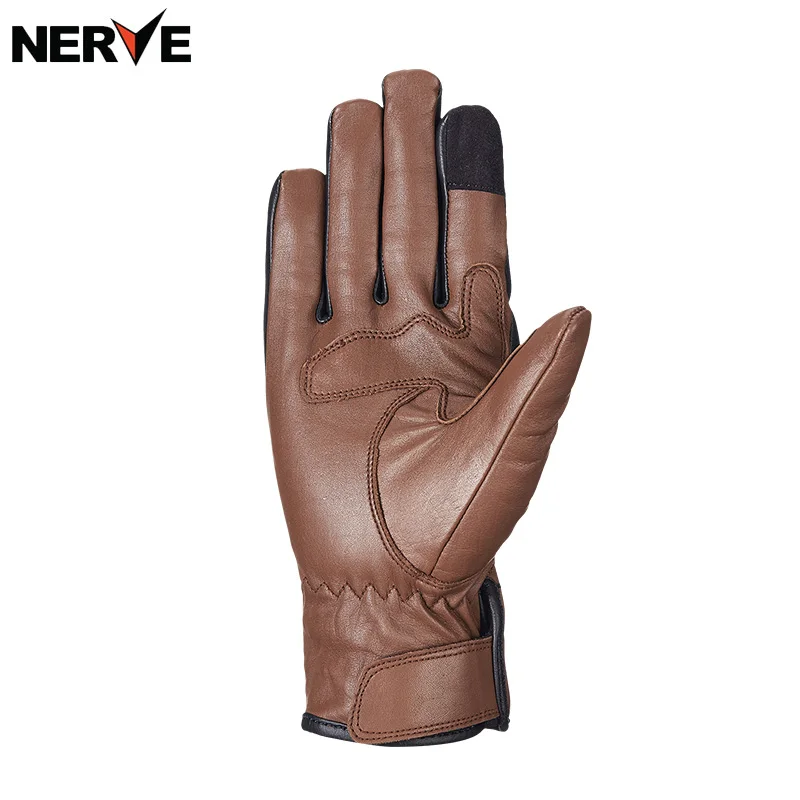 2019 New Winter warm NERVE motorcycle riding gloves leather four seasons locomotive racing retro anti-fall Motorbike glove | Автомобили и