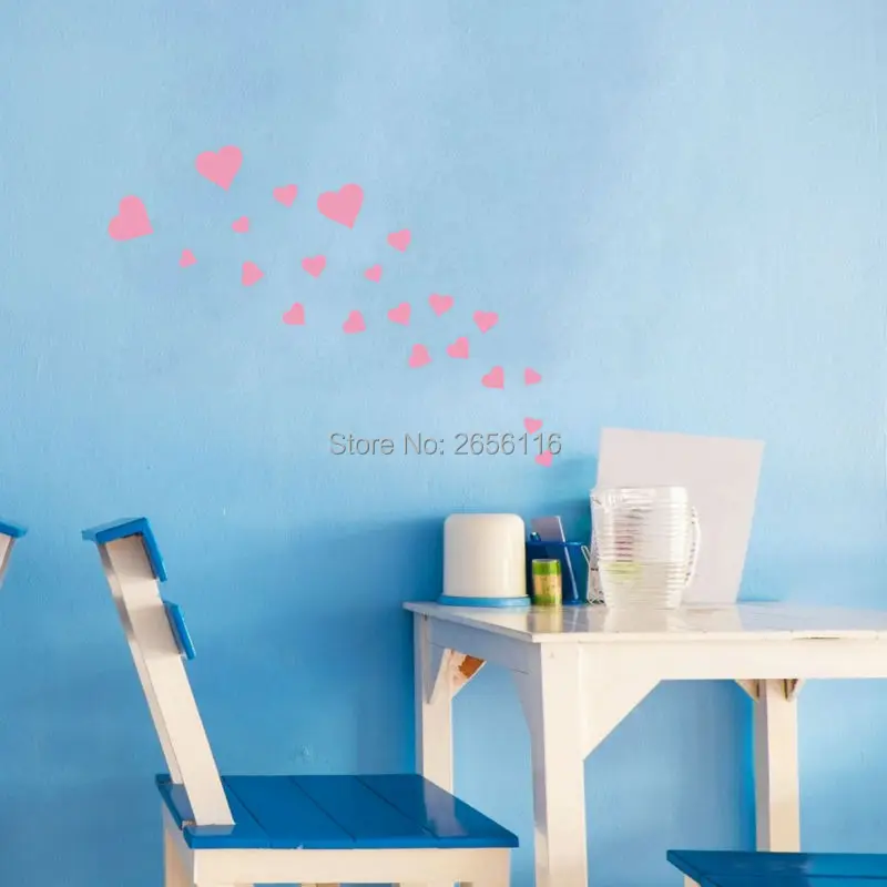 Декоративные DIY любящие сердца виниловые настенные наклейки с росписью для