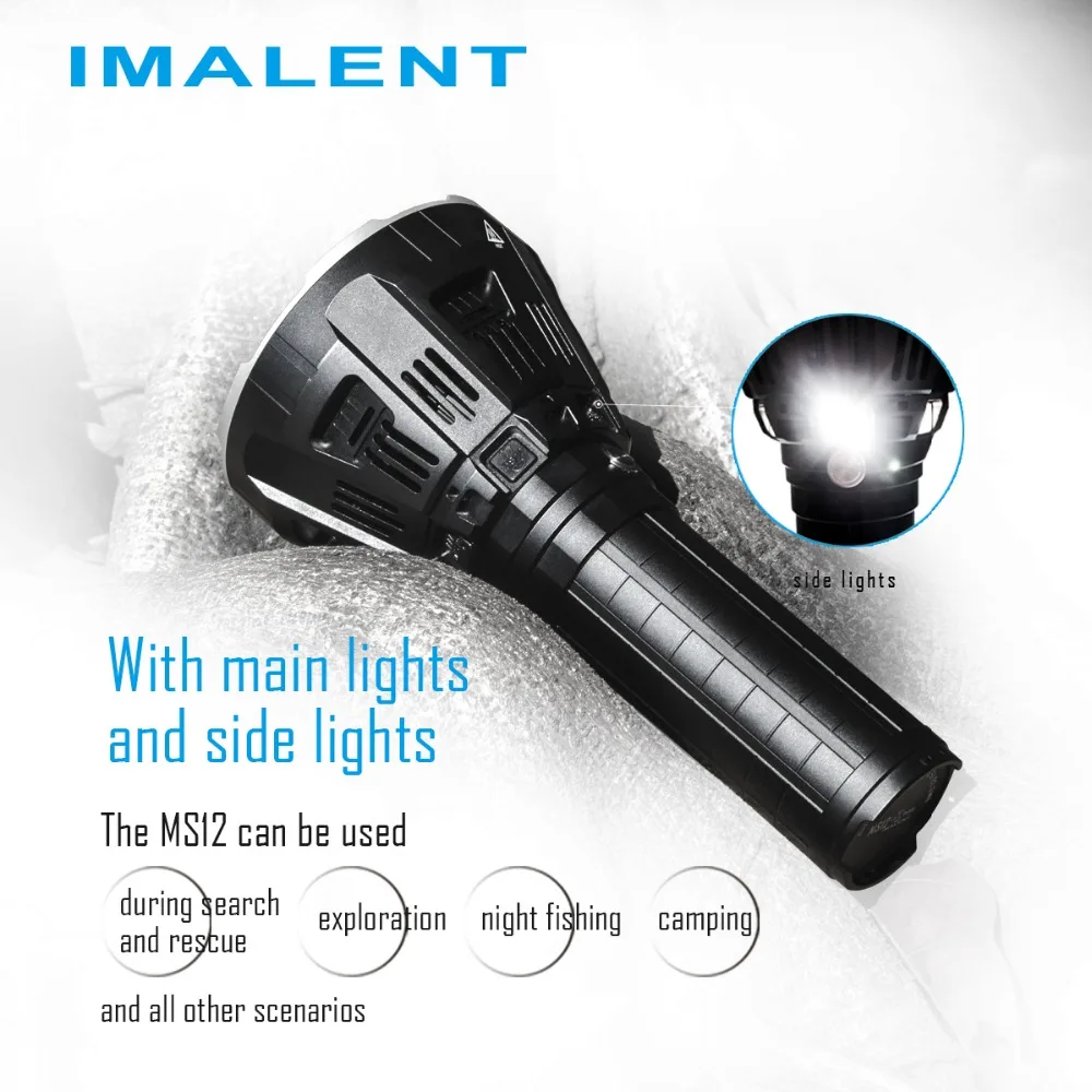 IMALENT MS12 Высокое складной фонарик 12 х CREE погрузчик 70leds max 53000LM луч бросать 913