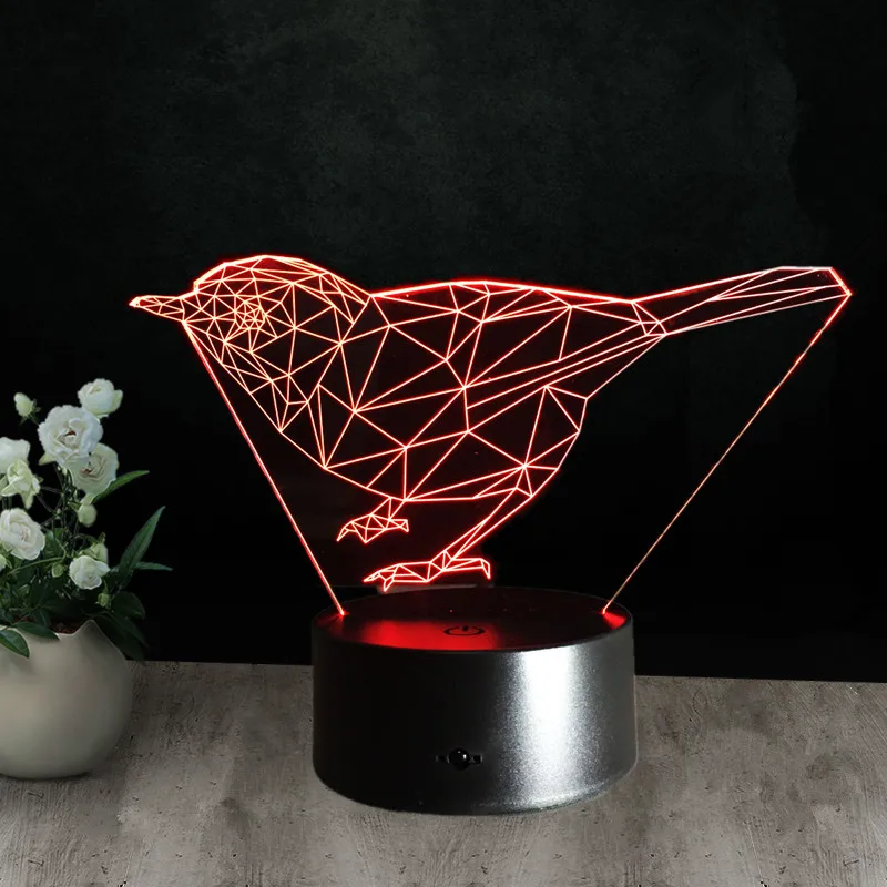 Сова 3D ночник RGB съемный Настроение лампы светодиодный свет DC 5 V USB декоративные