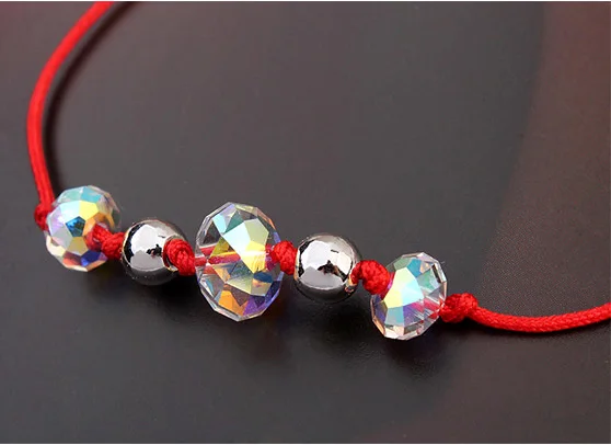

Brand Design Red String Bracelet For Girls Crystals from Swarovski Handmade Diy Jewelry Charm Braided Bracelet Bijoux