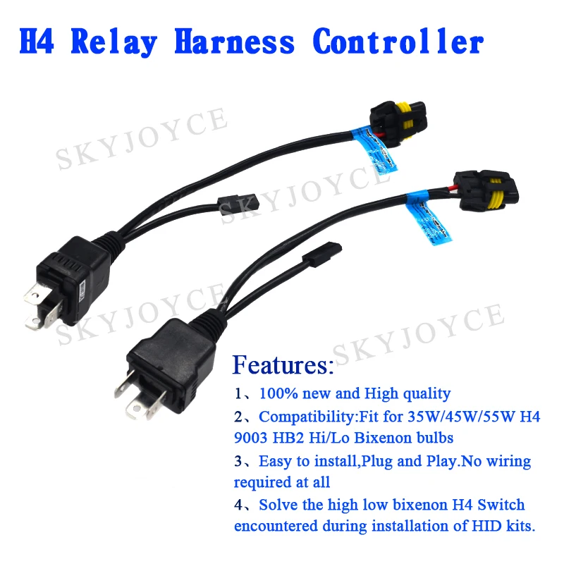SKYJOYCE 1 пара легкое реле для H4 9003 HB2 HID лампы дальнего и ближнего света контроллер