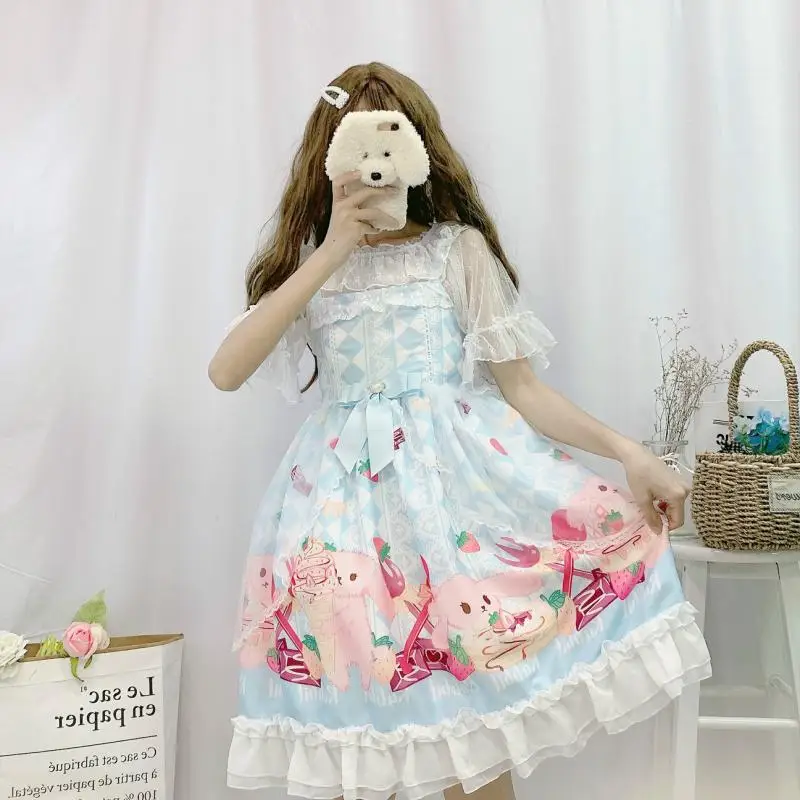 Милая женская шифоновая рубашка в стиле &quotЛолита&quot прозрачная блузка с