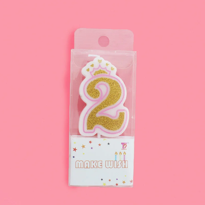 Crown Candles PK 2 1 шт., креативные розовые/синие свечи с короной для дня рождения и вечеринки, свечи с цифрами 0-9 для взрослых девочек и мальчиков, свечи для торта, кекса, Топпер, вечерние принадлежности - Цвет: Crown Candles PK 2