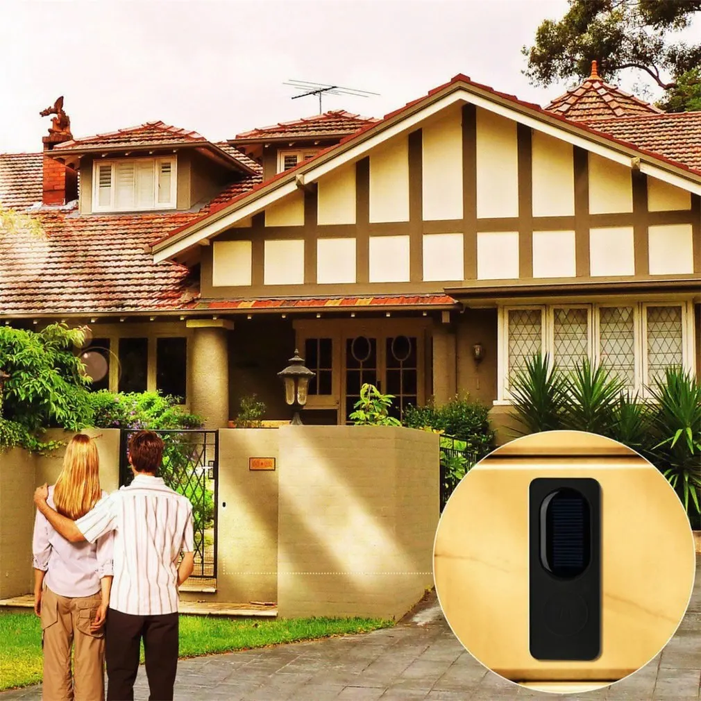 Solar Powered Wireless Doorbell 300M Range 52 Chimes Home Door Bell Safety Alert System with Night Light Waterproof Drop Ship |