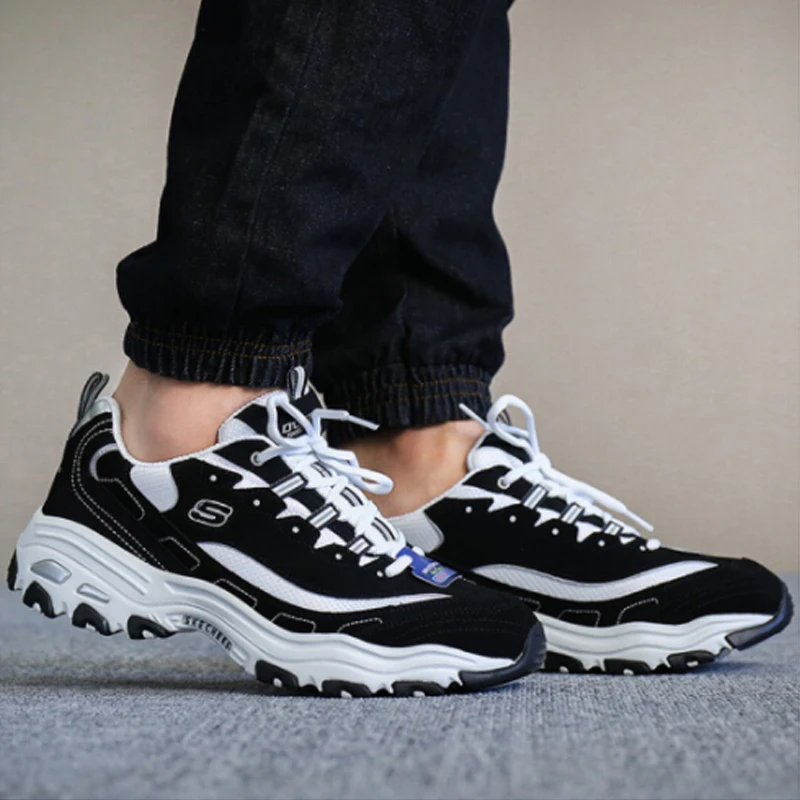 Skechers/мужские кроссовки; D'LITES; повседневная обувь на платформе; Мужская прогулочная обувь; кроссовки с дышащей сеткой; Мужская обувь; 52675-BKW
