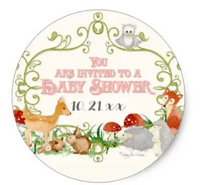 1 5 дюйма лесной Сказочный детский душ Пригласительные открытки круглая