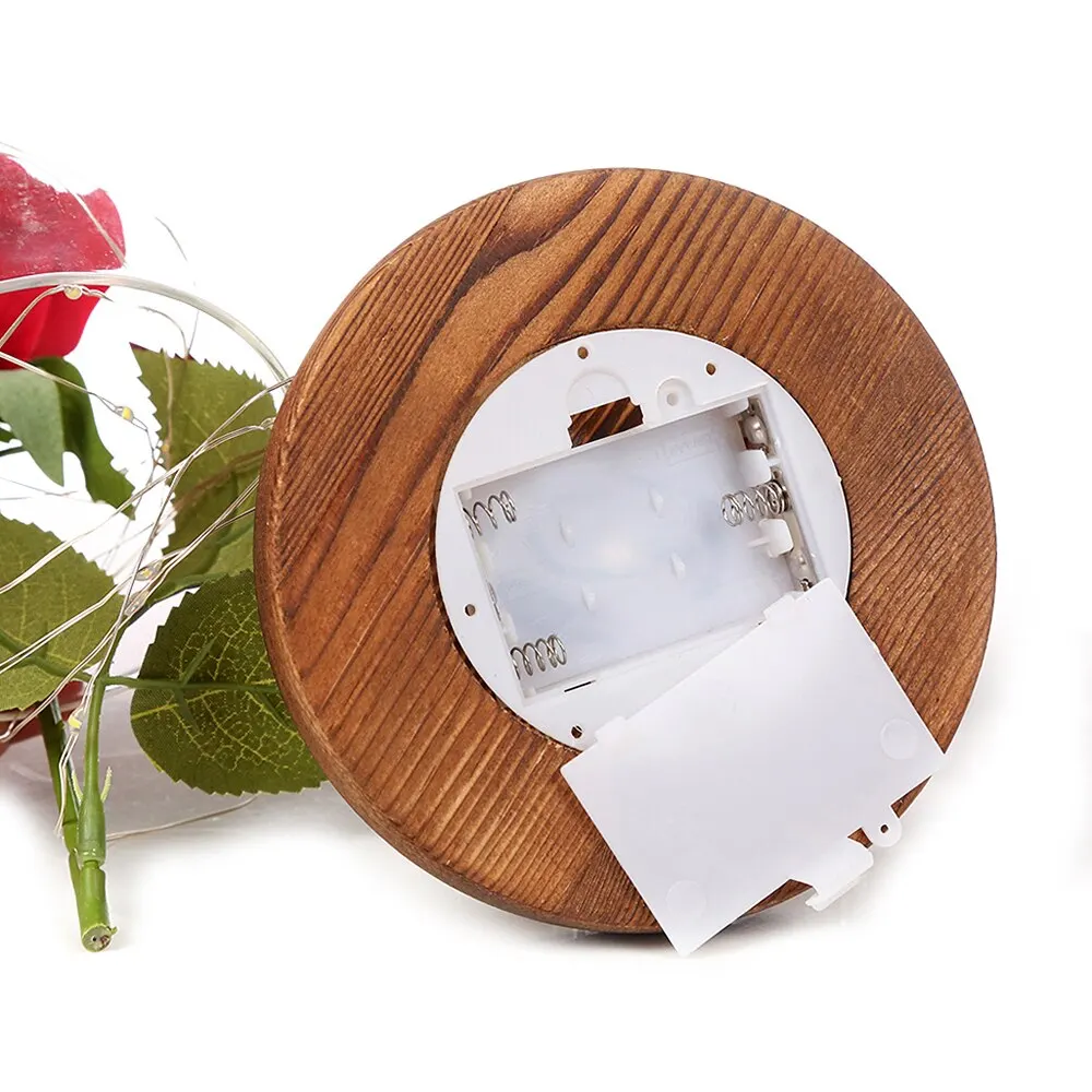 Floral Decor Simulation Rose Glass Cover Luminous LED Hotel Festival Ornament Birthday Gift Flashing Light String | Дом и сад