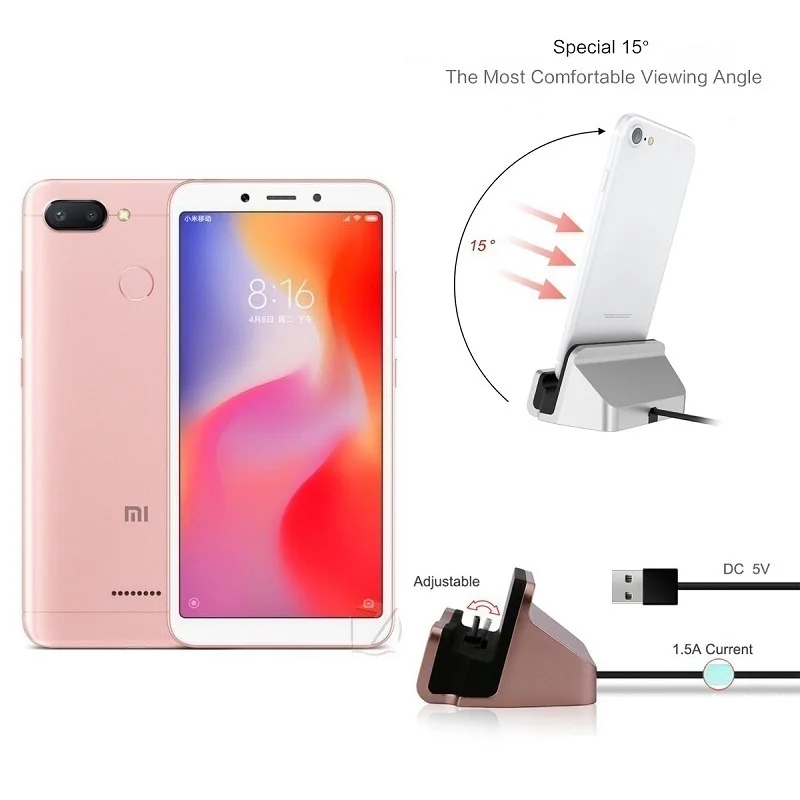 Док станция Micro USB Type C зарядная для Xiaomi Redmi Note 5 Pro Plus 5A 4X 4 4A 6 6A док станция|Зарядные