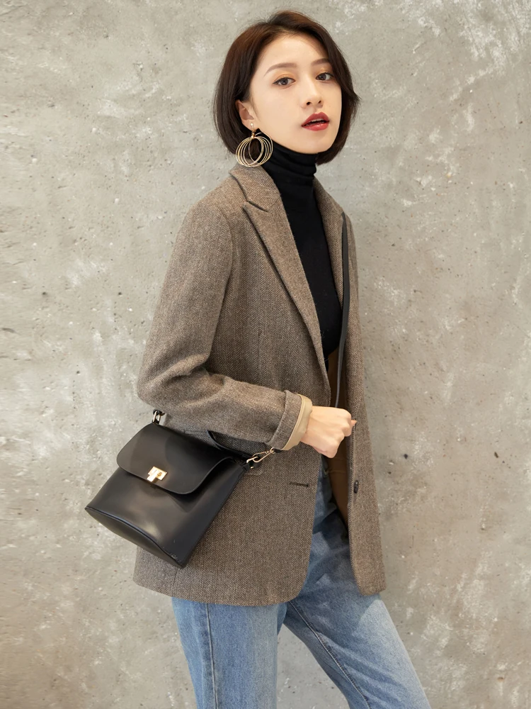 

KMETRAM Wool Coat Female Jacket Woman Spring 2020 Korean Streetwear Blazer Women Woolen Coats and Jackets Chaqueta Mujer MY2767