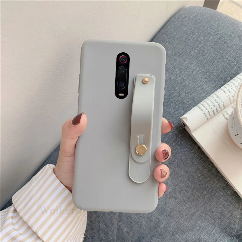 Wrist Strap Hand Band silicone case for xiaomi redmi note 7 6 pro 5 7 7A 6a K20 pro mi 9 8 a2 lite se a1 5x 9t stand back cover