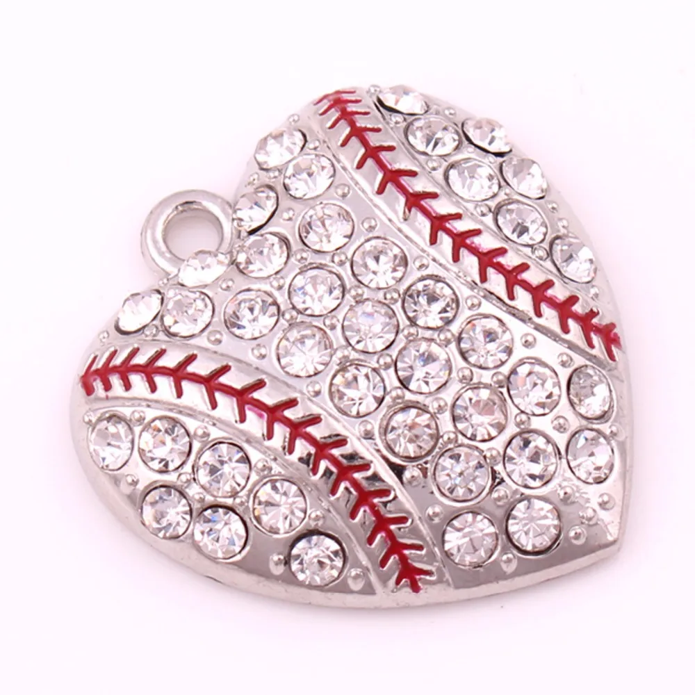 10 шт./лот подвеска в форме сердца из цинкового сплава со стразами для ювелирных