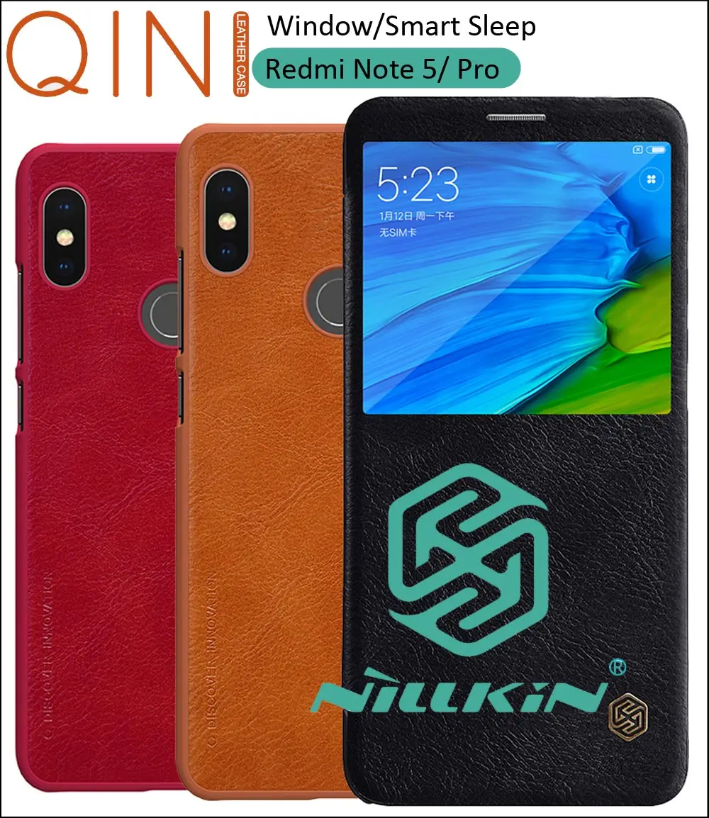 Кожаный чехол-книжка Nillkin Qin для Xiaomi Redmi Note 6 Pro Note5 глобальная версия | Мобильные