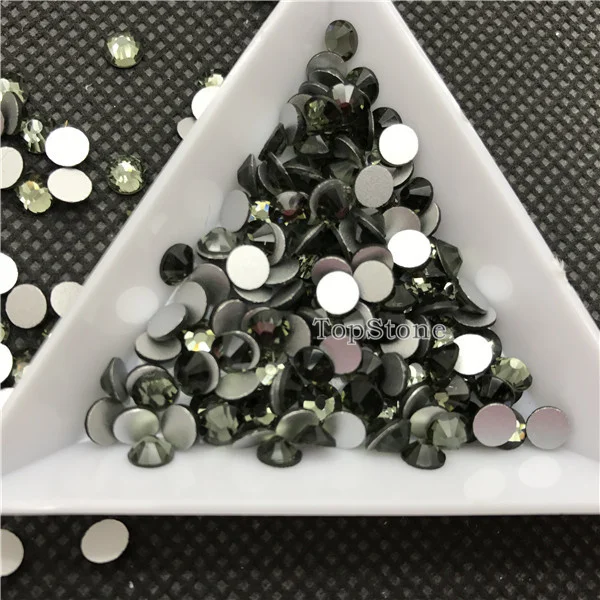 black diamond TopStone Mult Размеры цвета кристалл не горячей фиксации Стразы супер яркие стеклянные стразы для 3D дизайна ногтей Самоцветы Сделай Сам платье одежда - Цвет: black diamond