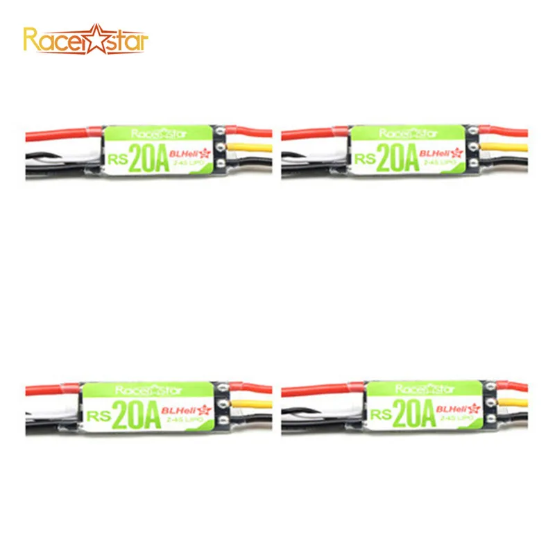 Высокое качество 4 шт./лот Racerstar RS20A 20A BLHELI_S OPTO 2-4S ESC поддержка Oneshot42 Multishot для FPV Racing RC