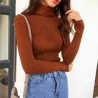 pull femme 2020 vogue turtleneck women warm sweaters pullovers long sleeve black white knitted winter korean slim womens clothes