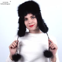 linhaoshengyue fashion women fox fur covers ears cap
