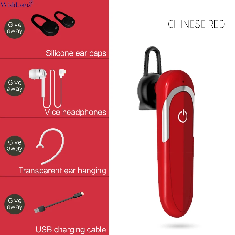 WishLotus D5 наушники вкладыши Беспроводные Bluetooth Mai 4 1 Подвесные Длительный режим