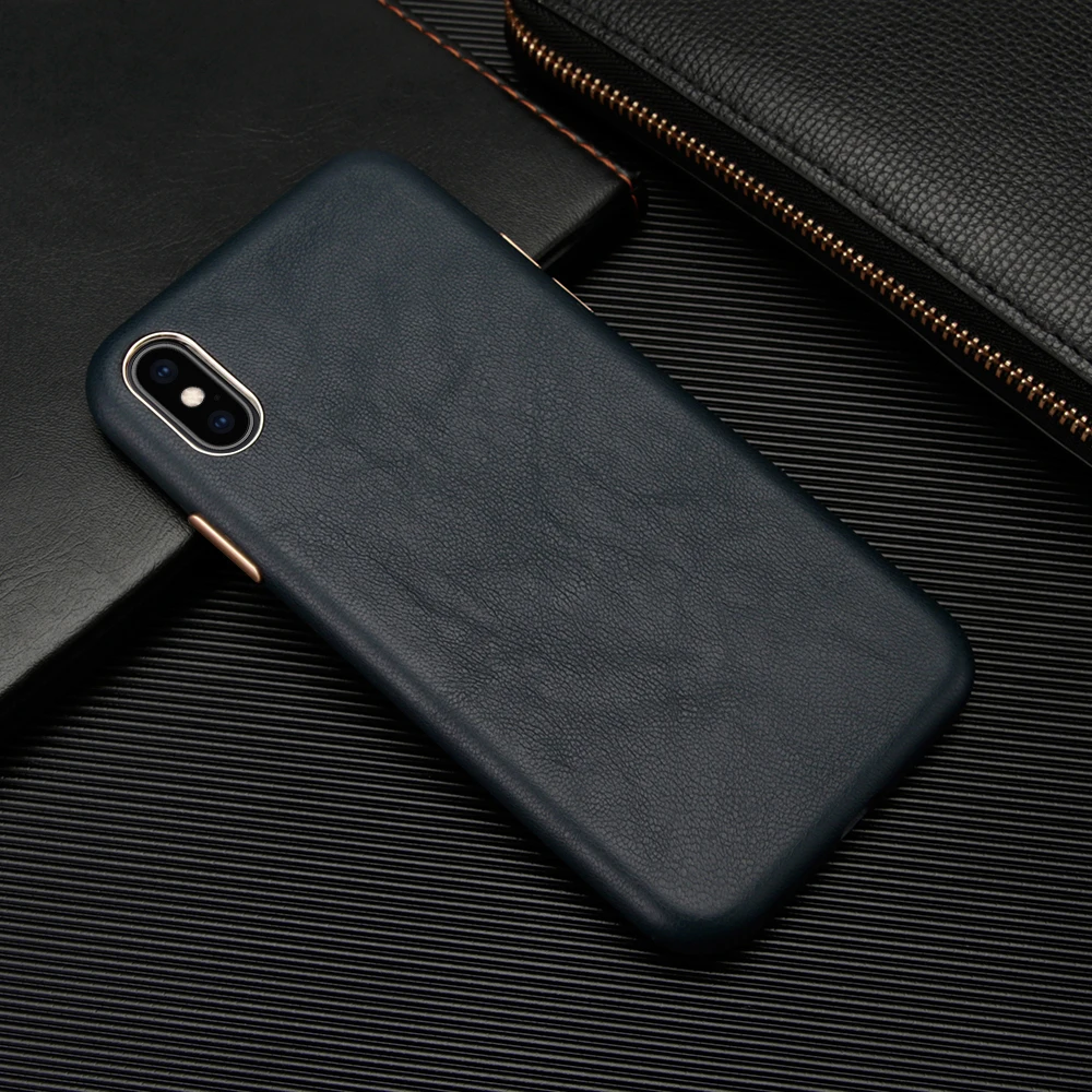 Роскошный деловой кожаный чехол для Iphone Xs Max Xr X Etui, ультра-светильник, мягкий чехол для телефона Iphone 8, 7 Plus, металлическая кнопка