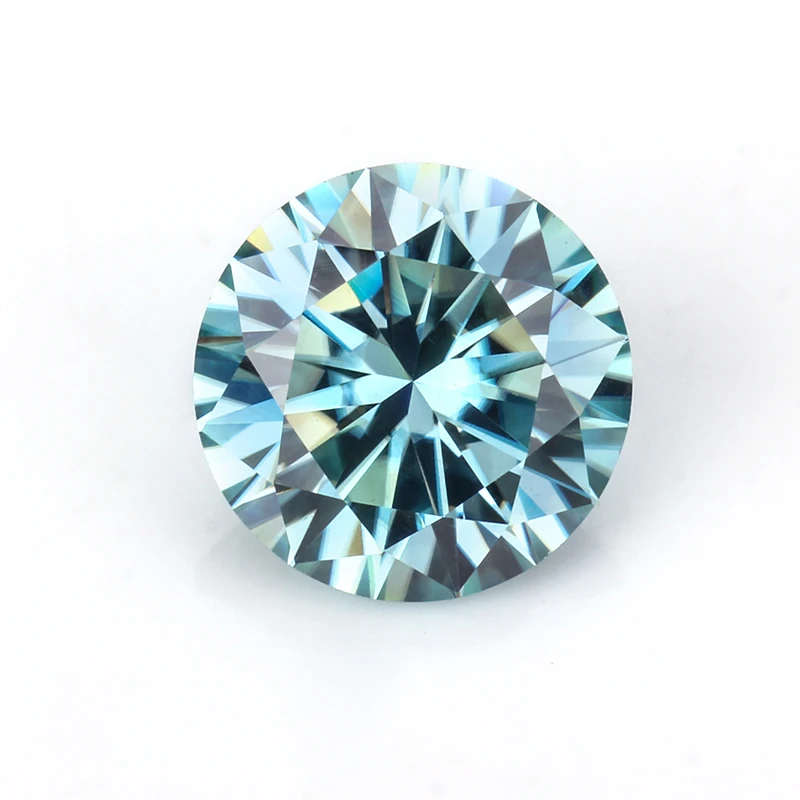 

blue moissanites 5.5mm loose gems jewelry round brilliant cut beads