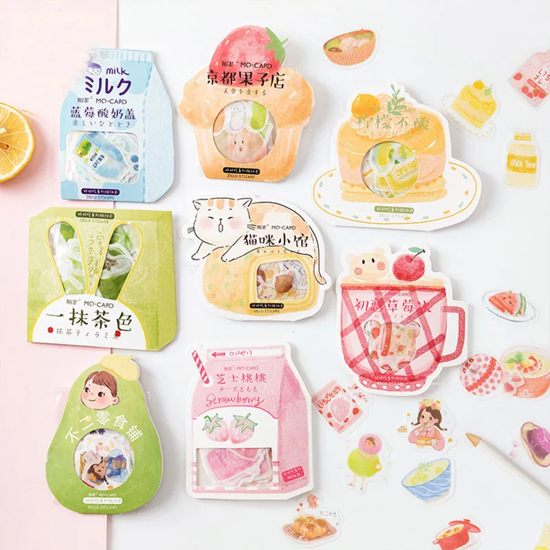 40 шт. Kawaii наклейки с десертом бумажная наклейка удобные пищевые канцелярские s