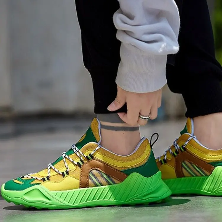 INS Hip Hop Street Summer Casual Mesh Shoes Men Chunky Sneakers Breathable Footwear Fashion Sneaker Joker Tenis Masculino