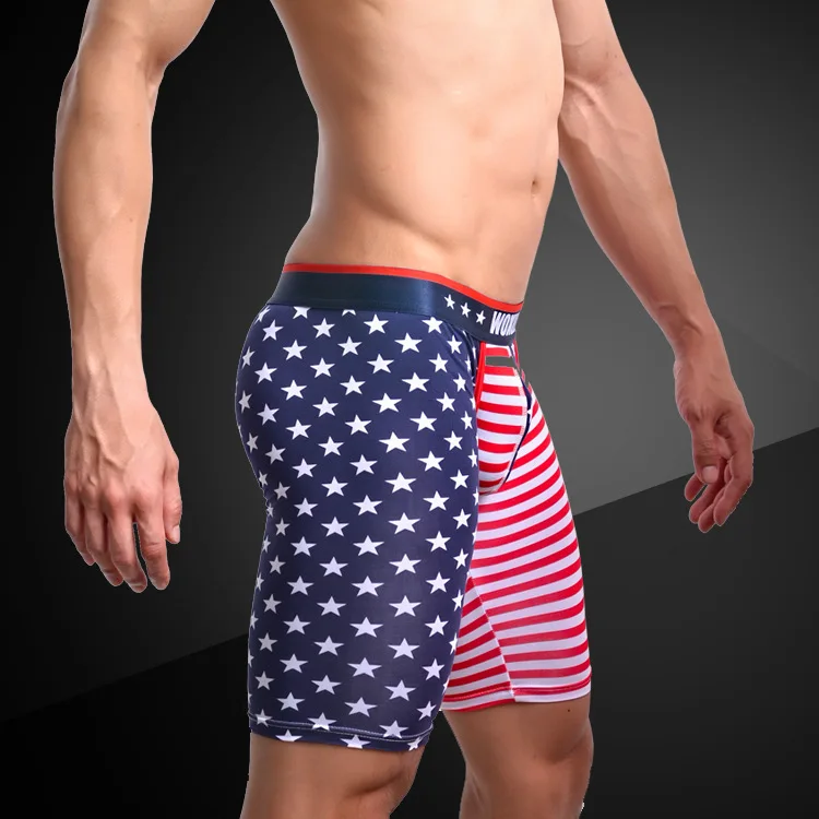 Сексуальное нижнее белье мужские шорты брендовые хлопковые с принтом эластичным