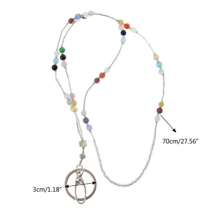 

Fashion Keys Colorful Beaded Lanyards Necklaces ID Lanyard Badge Chain Jewelry