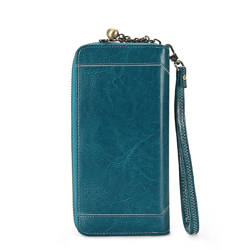 2017 New Vintage Style Women Clutch Large Capacity Wallet Split Leather Female Long Zipper Purse Flower Hard|purse flower|wallet femalezipper purse |