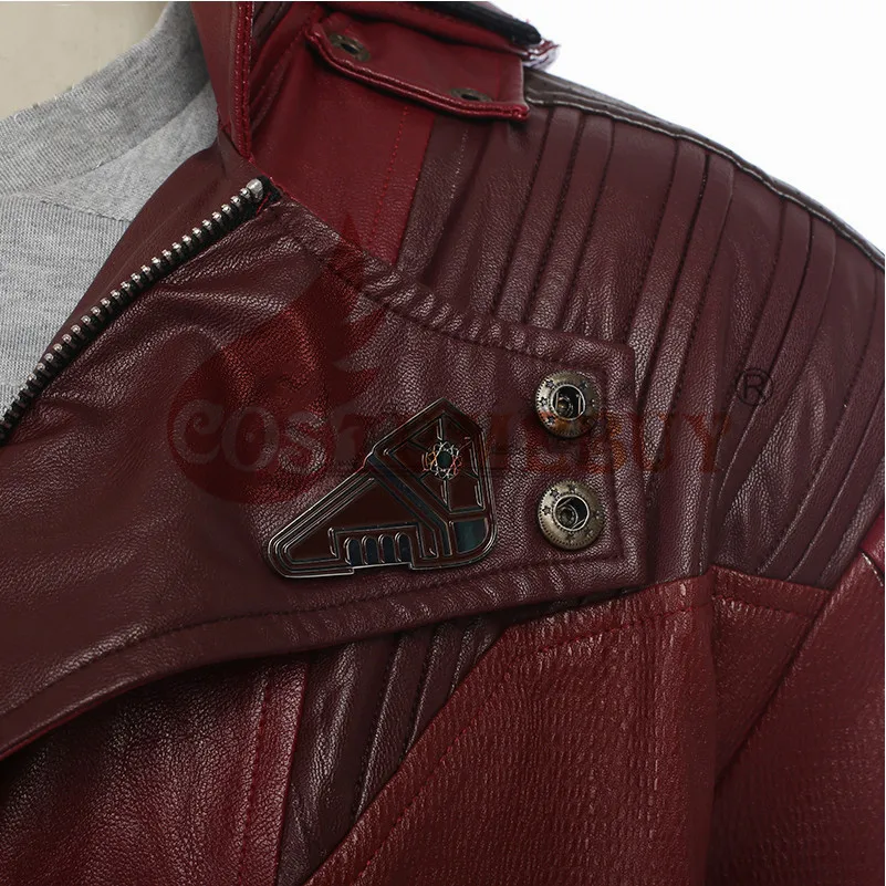 CostumeBuy Звездный Лорд Питер Квилл короткая куртка косплей костюм на Хэллоуин стражи галактики 2 костюм PU кожаная куртка пальто
