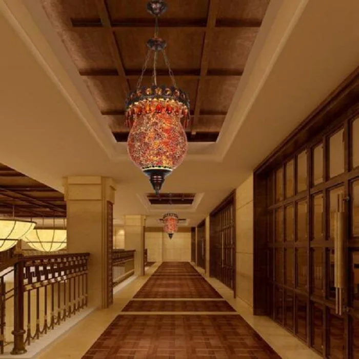 HAIXIANG LED Vintage Bohemia Lamps Turkish Moroccan Lighting Pendant Light Bedroom Hallway Ceiling Lamp AC110-240V | Освещение