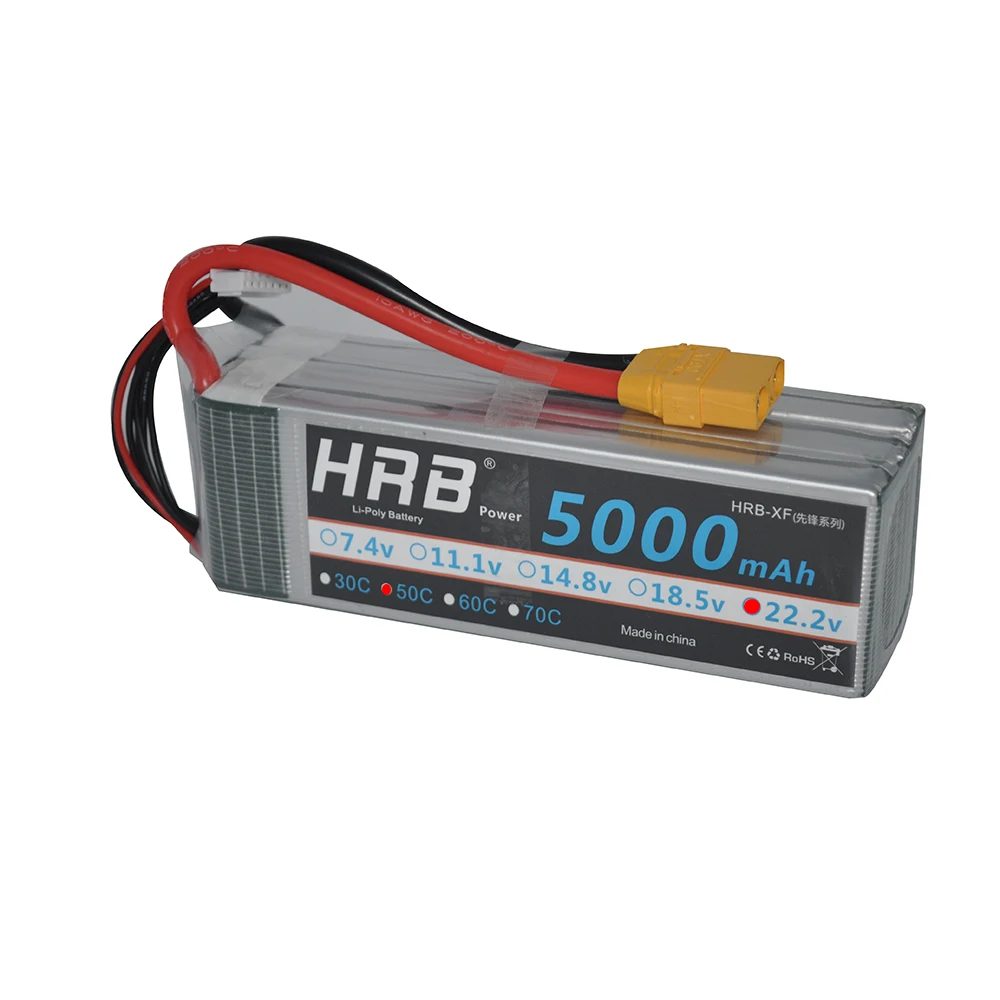 Аккумулятор HRB RC Lipo 6S 22 2 в 5000 мАч 50C Max 100C для радиоуправляемого квадрокоптера