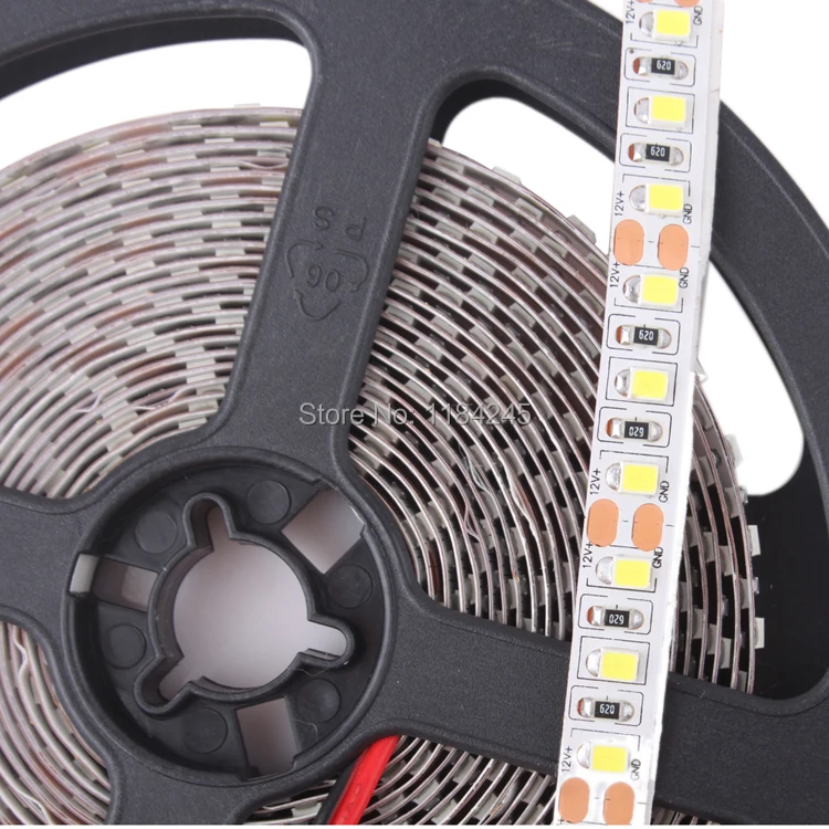 Супер яркий 5 м 2835 SMD 120 светодиодный/М 600 светодиодный s белое свечение, теплое белое свечение, гибкий Светодиодные ленты 12V Non-Водонепроницаемый
