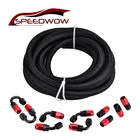 16FT AN12 масляный топливный шланг USB кабель с нейлоновой оплеткой черный шланг с 04590180 градусов многоразовый поворотный концевой фитинг Шланга Наборы адаптеров