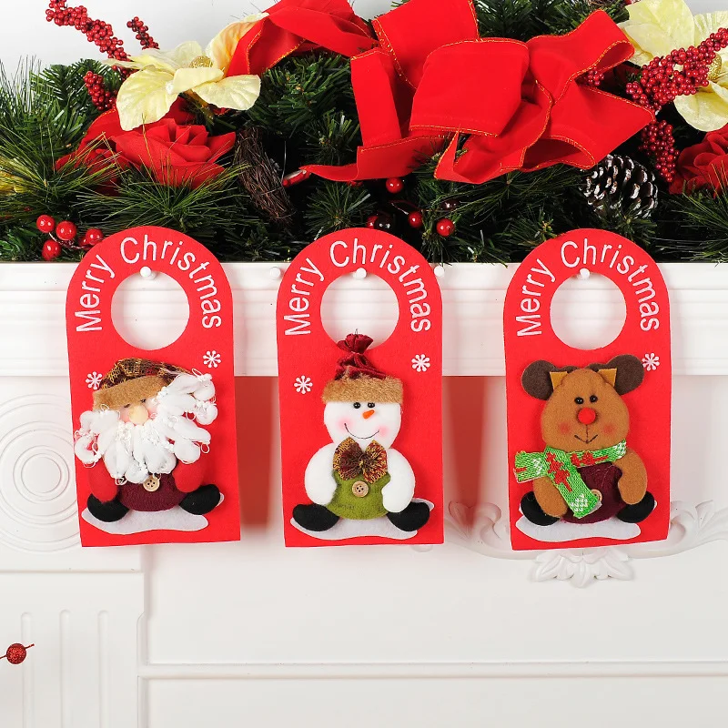 

30Pcs/lot Door Hanging Pendant Christmas Decorations For Home Christmas Santa Claus Snowman Reindeer