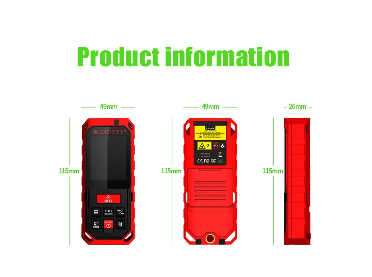 Mileseey S2/S8G Green Laser Rangefinder Digital Laser Distance Meter Laser Tape Measure Diastimeter Tool