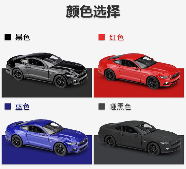 1:24 Welly Ford Mustang GT черный/красный/синий/матовый черный литой модельный автомобиль