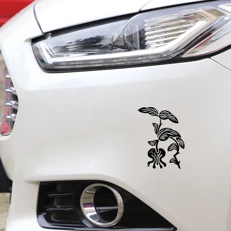 

YJZT 12.8CM*16.9CM Car Sticker Vinyl Decal Flower Design And Decoration Black/Silver C23-0769