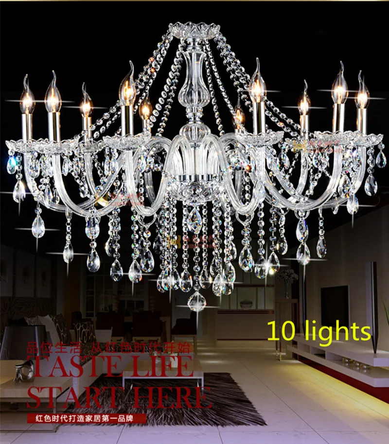10 головок домашняя светодиодная люстра роскошная хрустальная кухонная арматура
